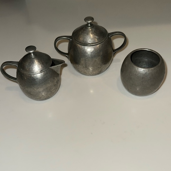 Vintage Art Deco Tea Service/Set GERO Holland Hand Hammered Pewter - Picture 1 of 11